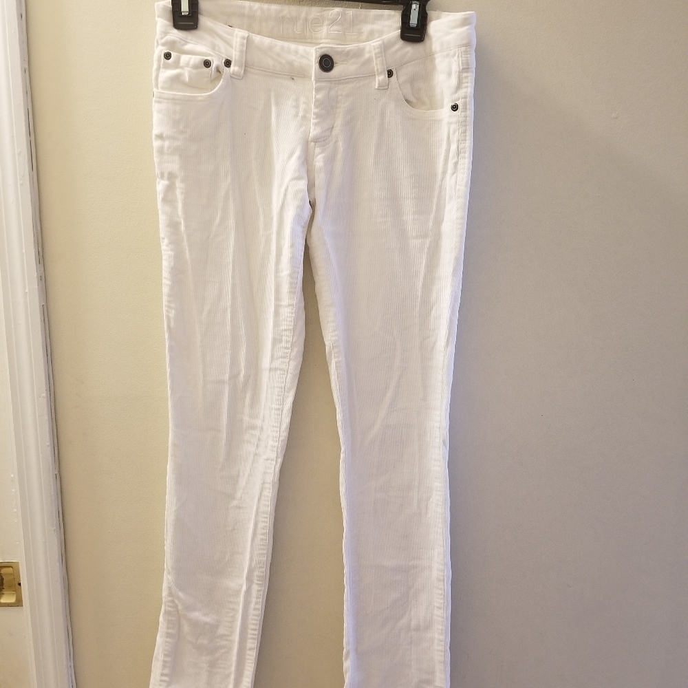 White corduroy pants